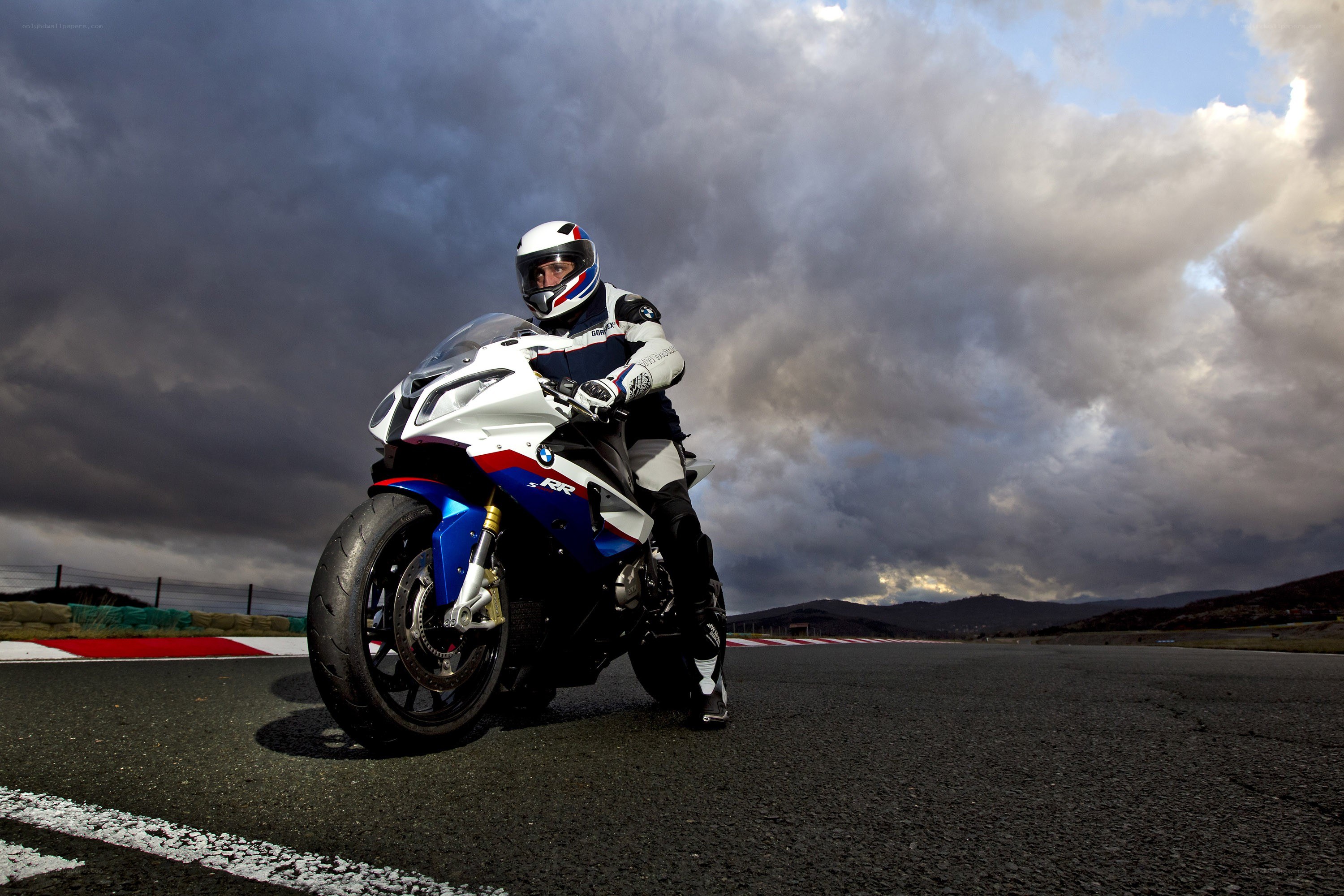 Motorcyclist on a racetrack