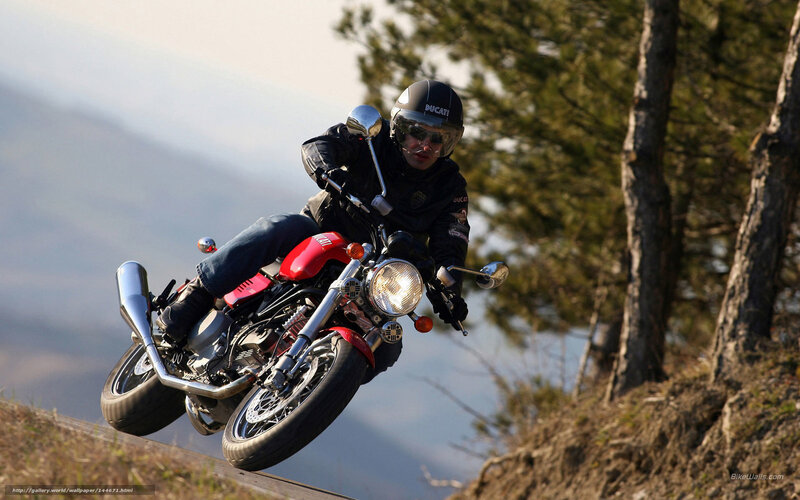 Motorcyclist on a red bike