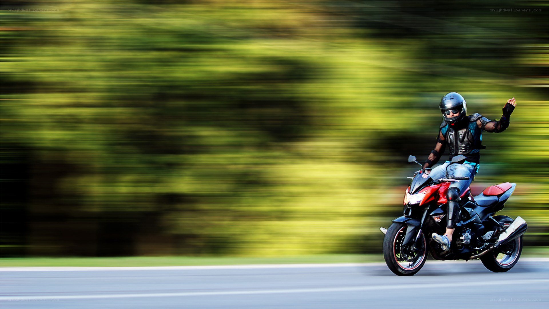 Motorcyclist on a road