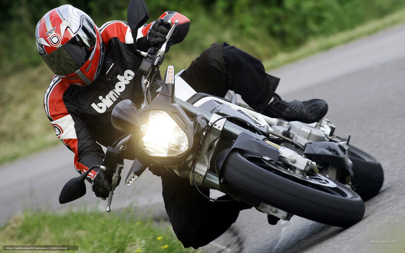 Motorcyclist on a Road — Black, Dynamic, Afternoon