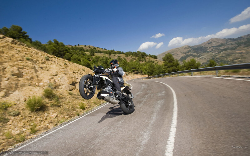 Motorcyclist on a Road — Blue