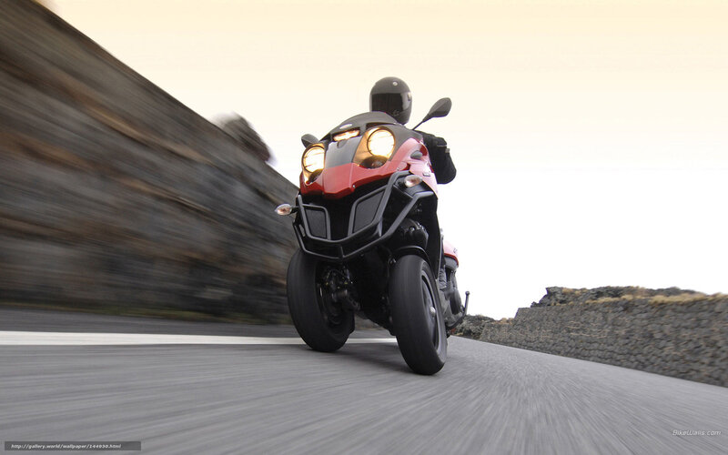 Motorcyclist on a Road — Red