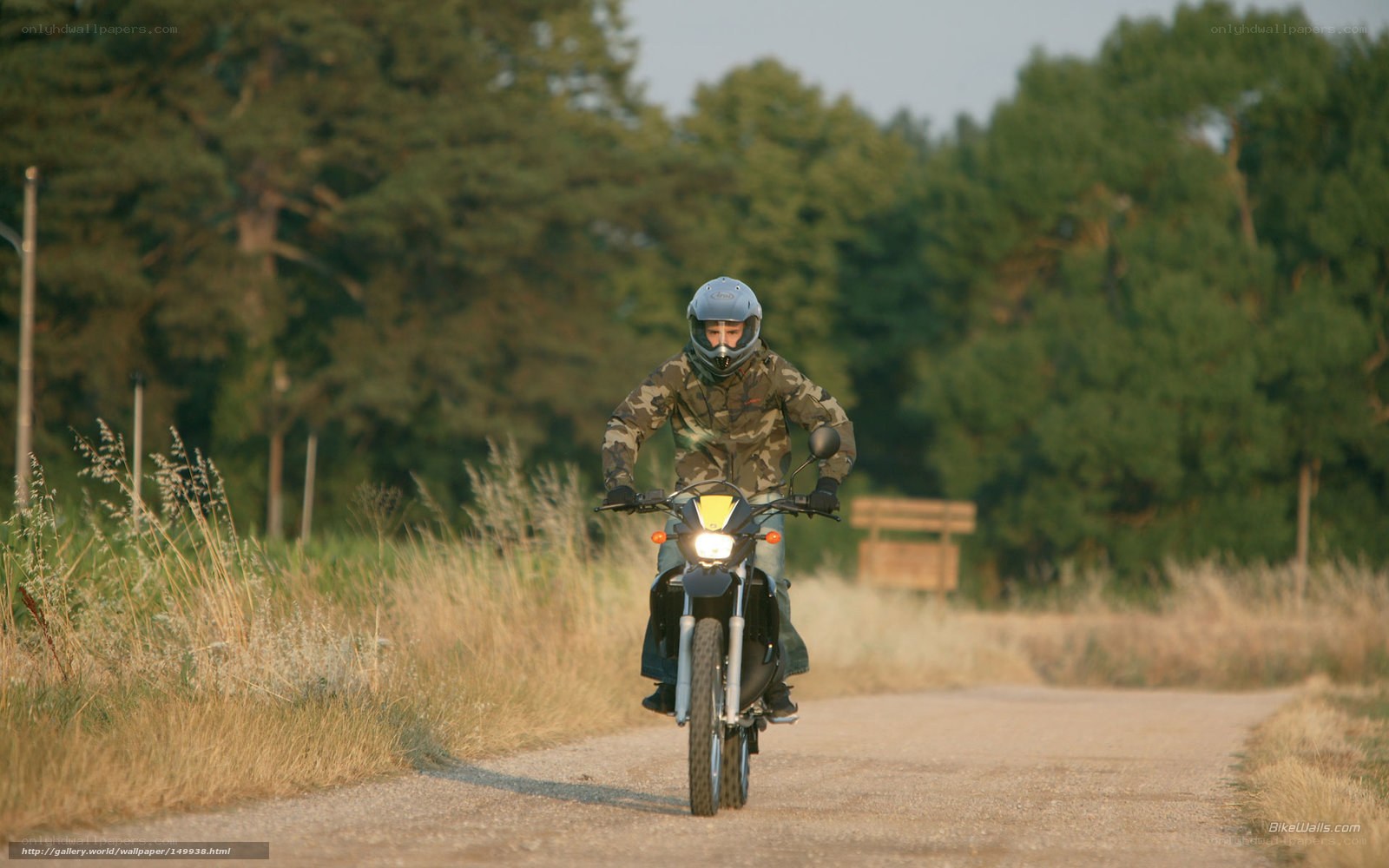 Motorcyclist on a rural road