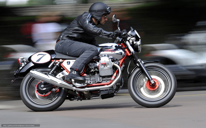 Motorcyclist on a Street — Black