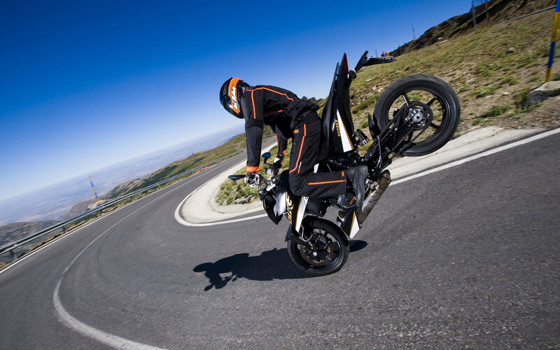 Motorcyclist on a Stunt