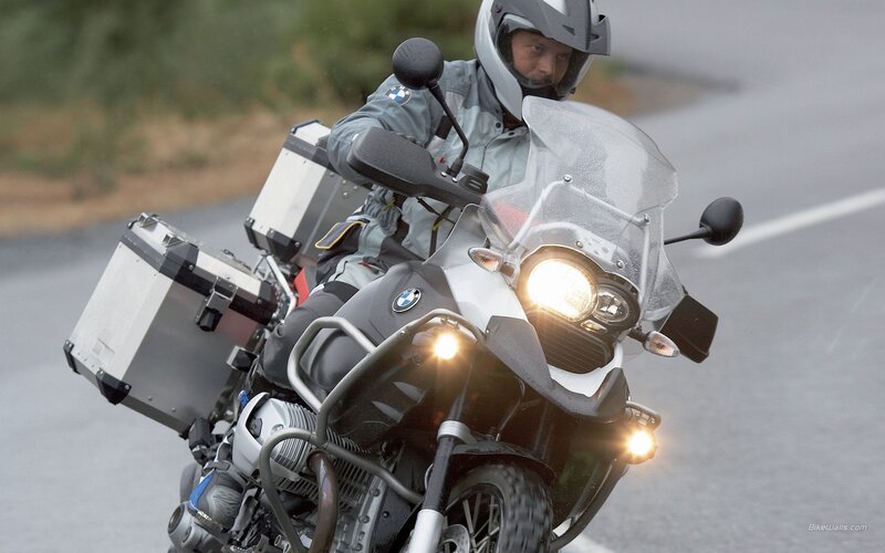 motorcyclist on a touring bike