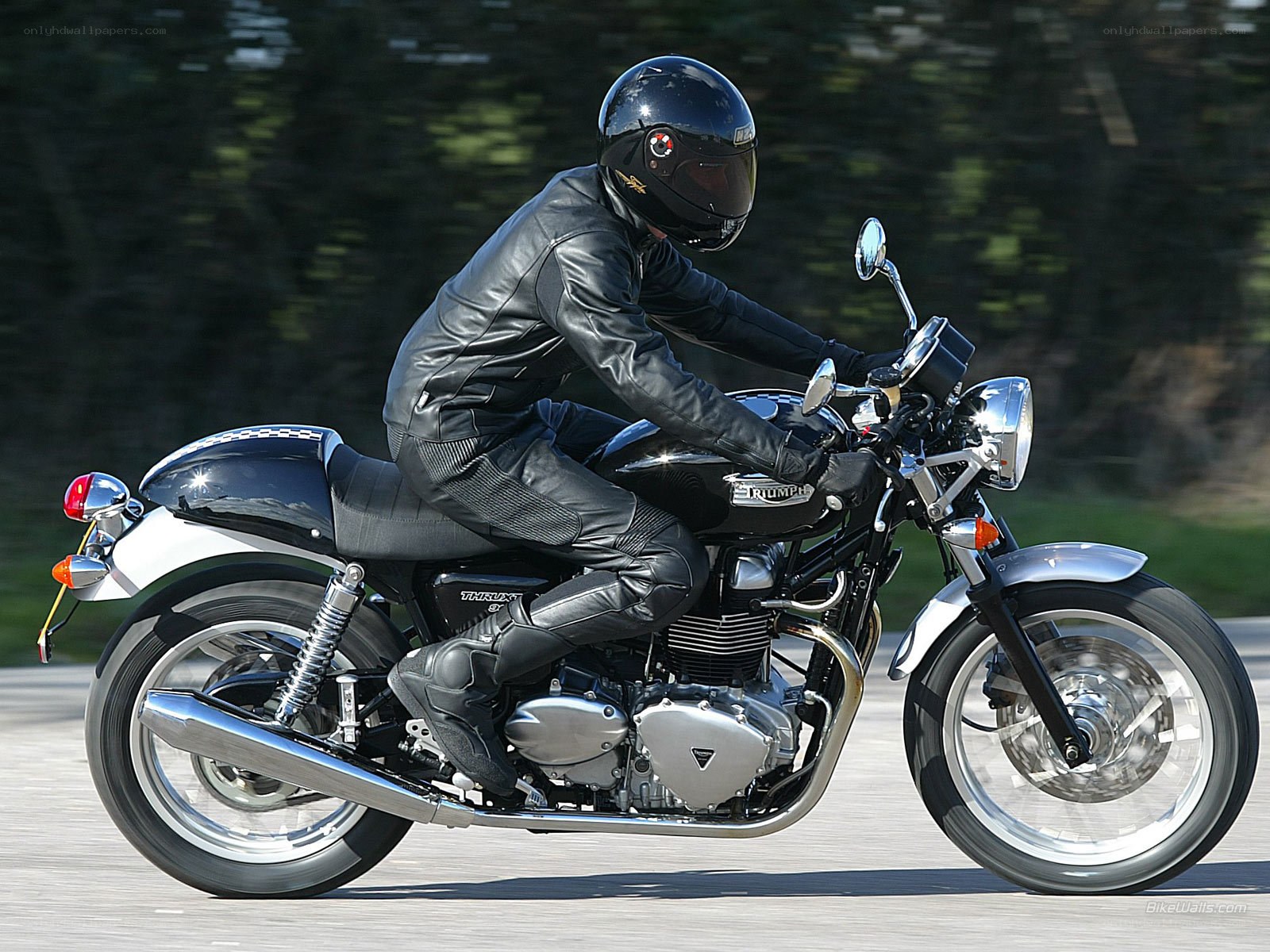 Motorcyclist on a Triumph bike