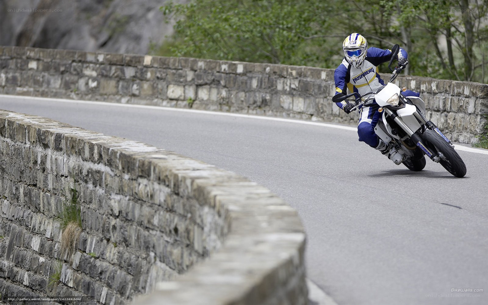 Motorcyclist on a winding road