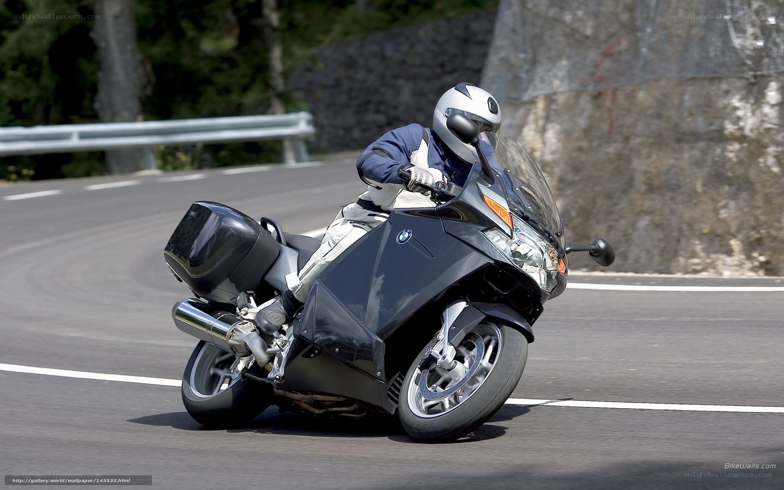 Motorcyclist on a winding road