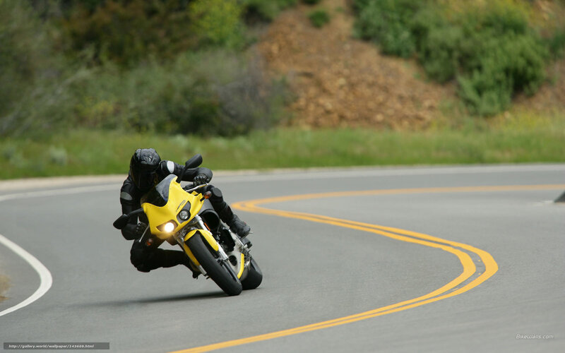 Motorcyclist on a winding road