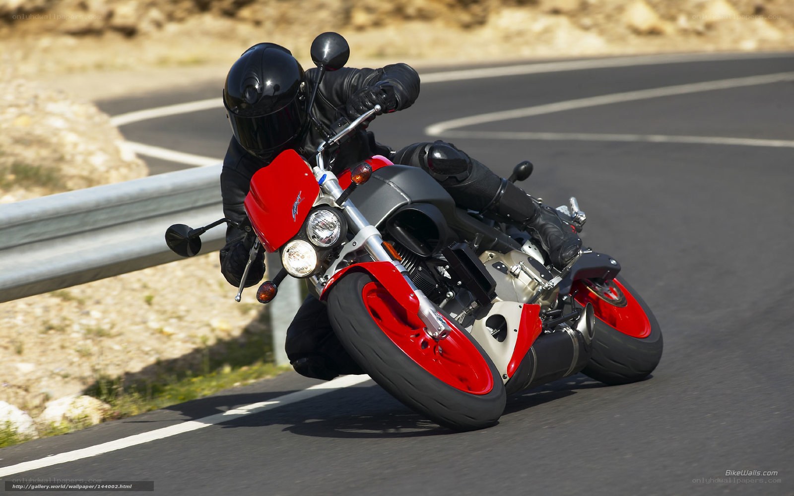 Motorcyclist on a winding road