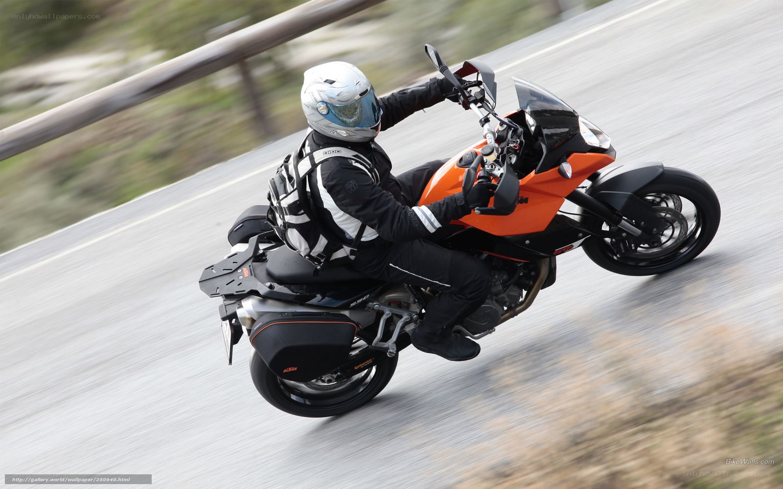 Motorcyclist on a winding road