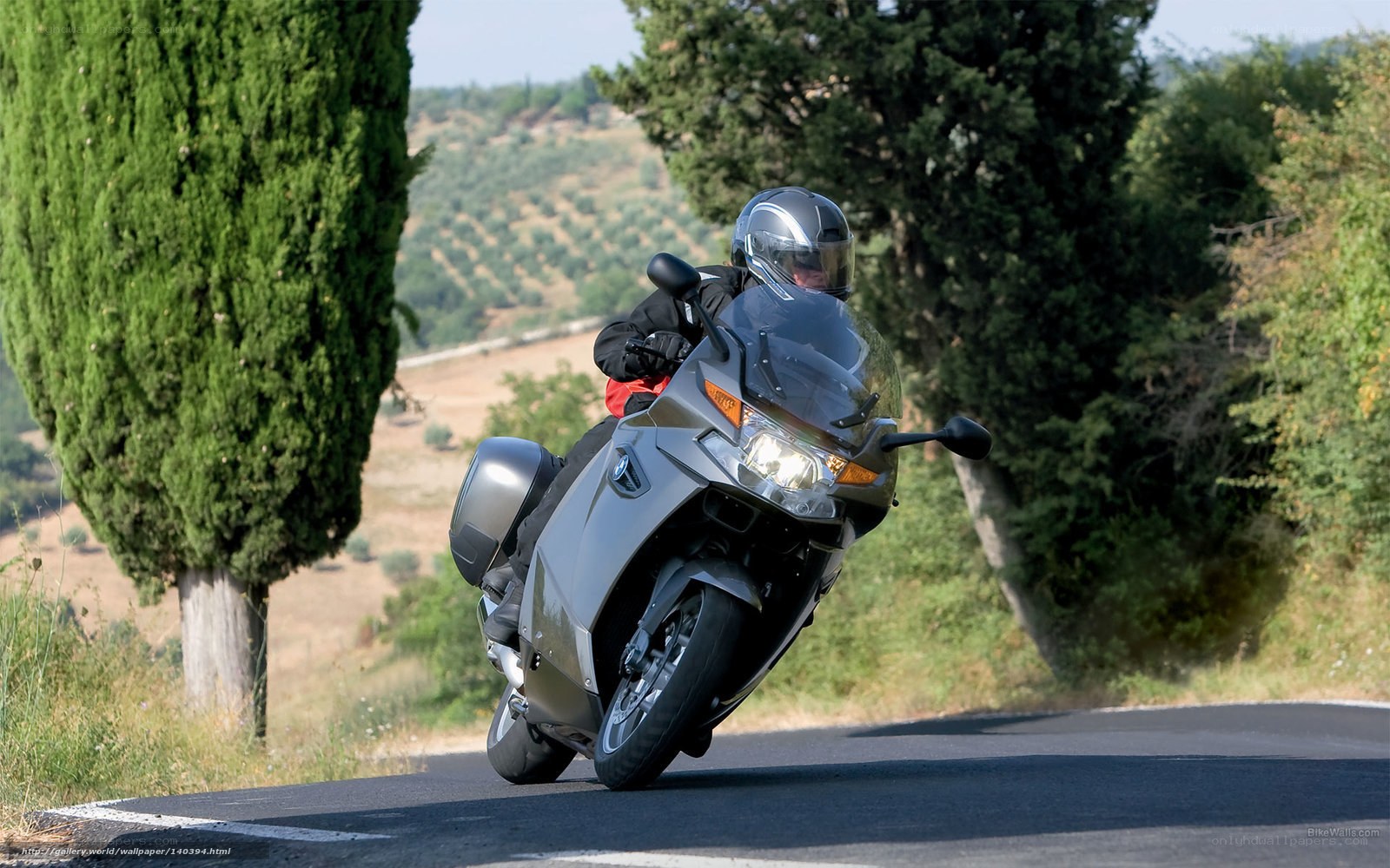 Motorcyclist on a winding road