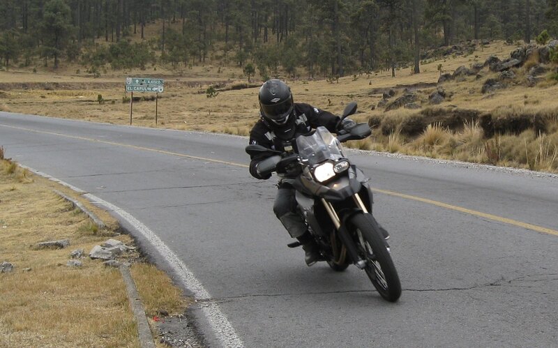 Motorcyclist on a winding road