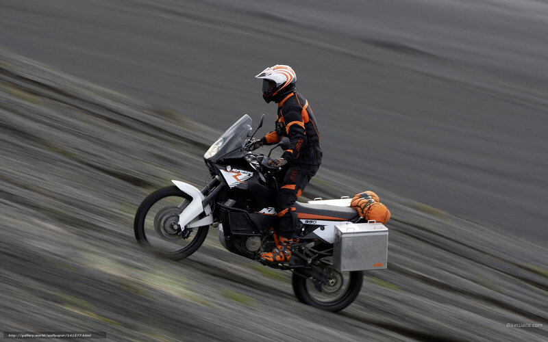 Motorcyclist on Adventure Bike — Black, Dynamic