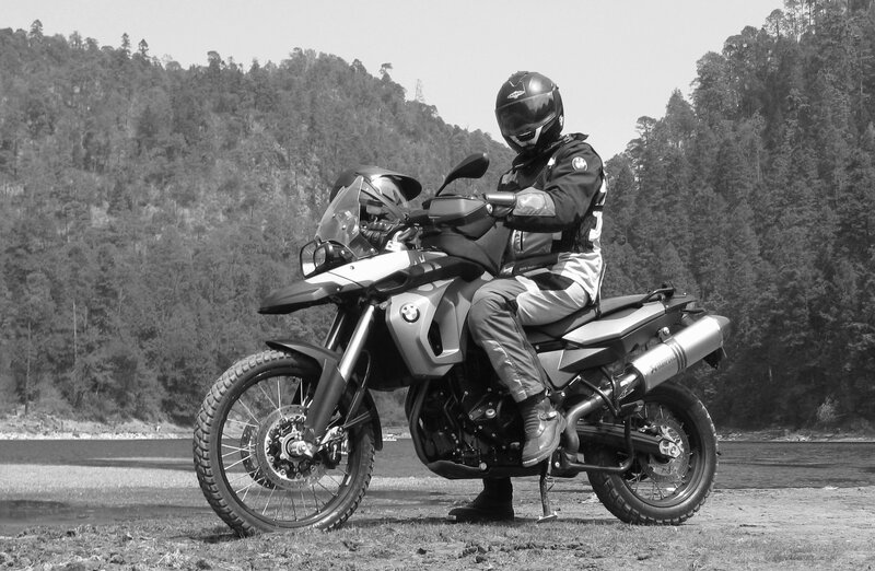 motorcyclist on adventure bike
