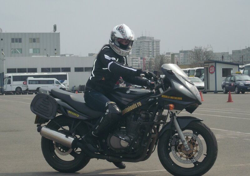 Motorcyclist on Black Bike
