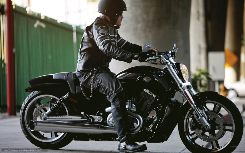 motorcyclist on black harley