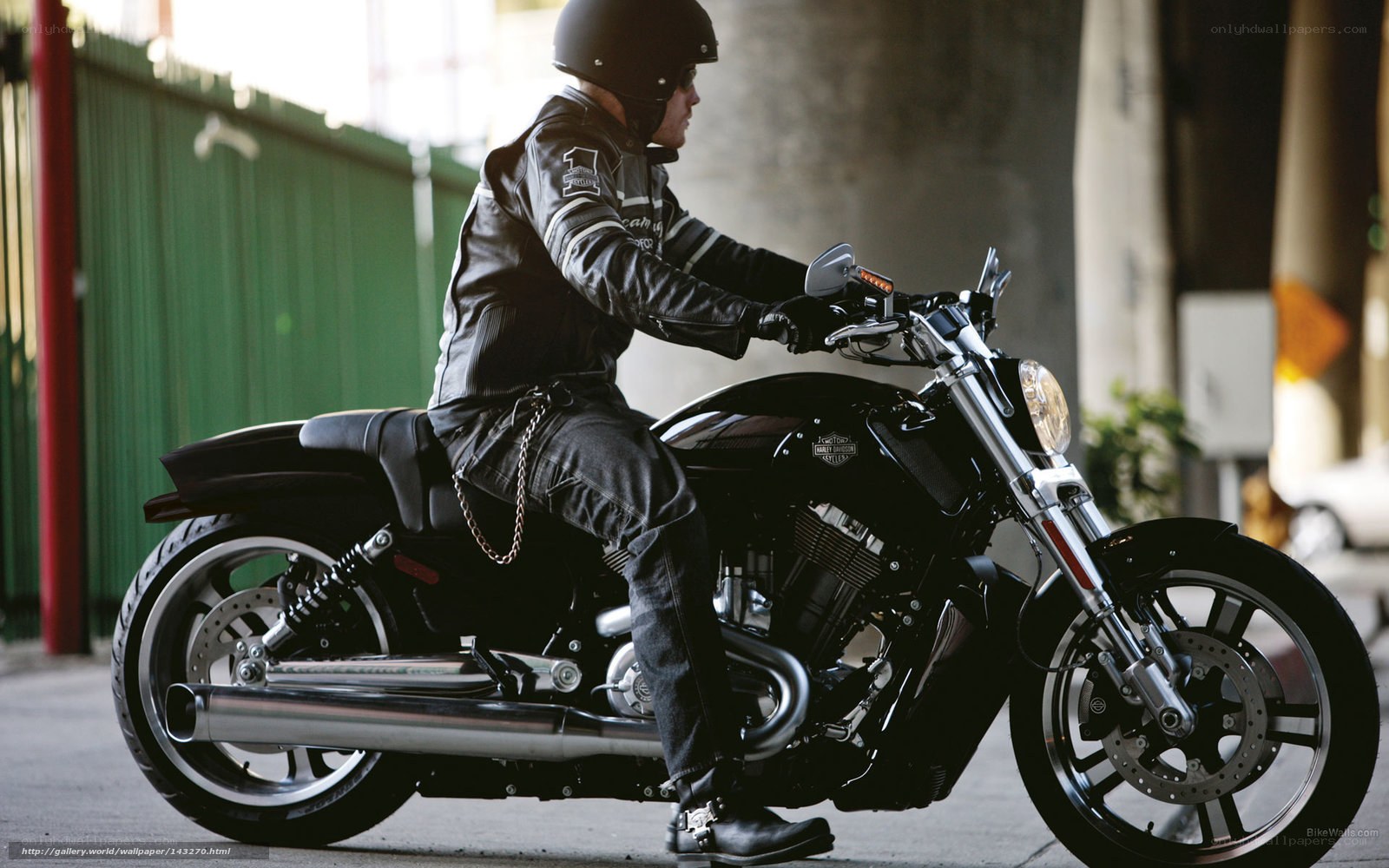motorcyclist on black harley