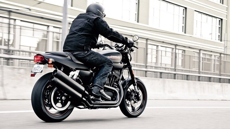 Motorcyclist on Black Motorcycle