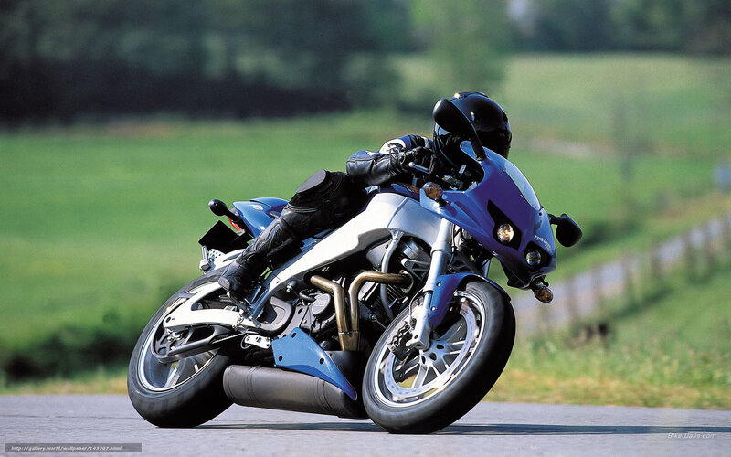 Motorcyclist on Blue Bike — Dynamic, Afternoon, Photograph, Helmet