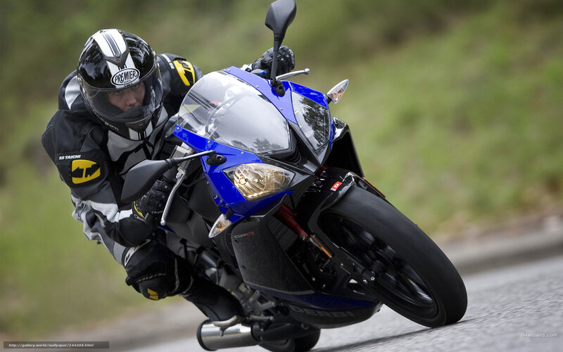 Motorcyclist on Blue Bike — Dynamic, Photograph