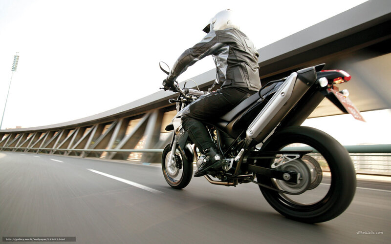 Motorcyclist on Bridge — Gray, Dynamic