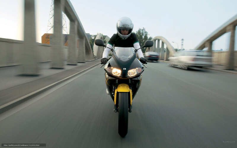 Motorcyclist on Bridge