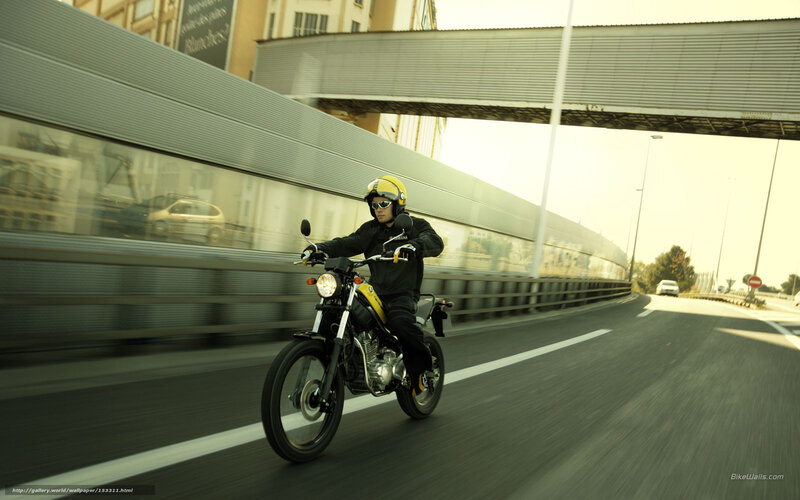 motorcyclist on city highway