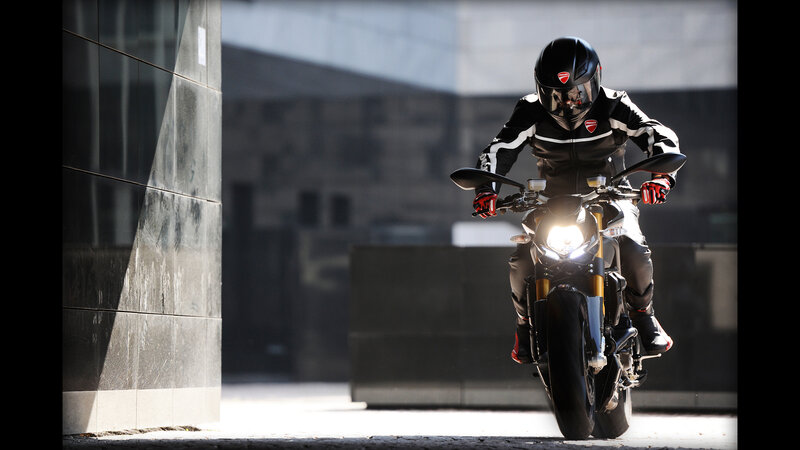 Motorcyclist on city street
