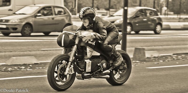 motorcyclist on city street