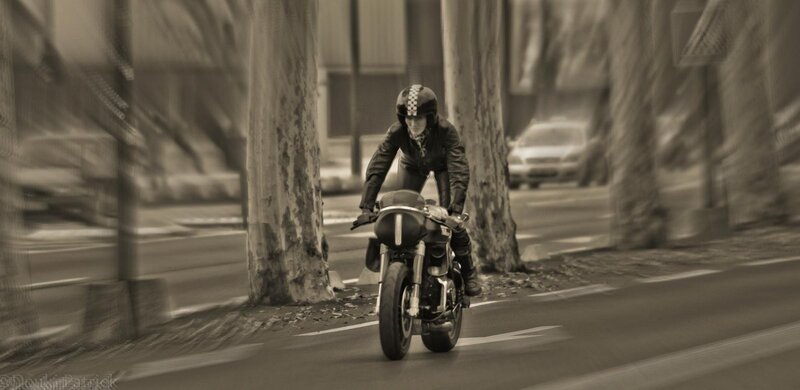 motorcyclist on city street