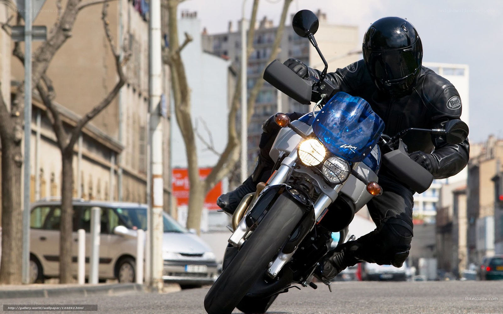 motorcyclist on city street