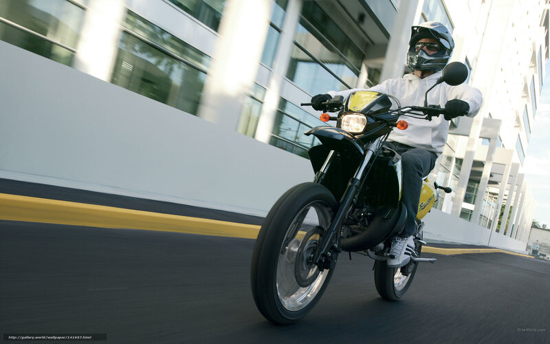 Motorcyclist on City Street — Black, Dynamic