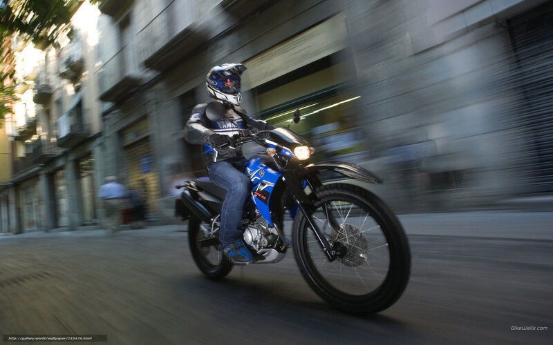 Motorcyclist on City Street — Blue, Dynamic
