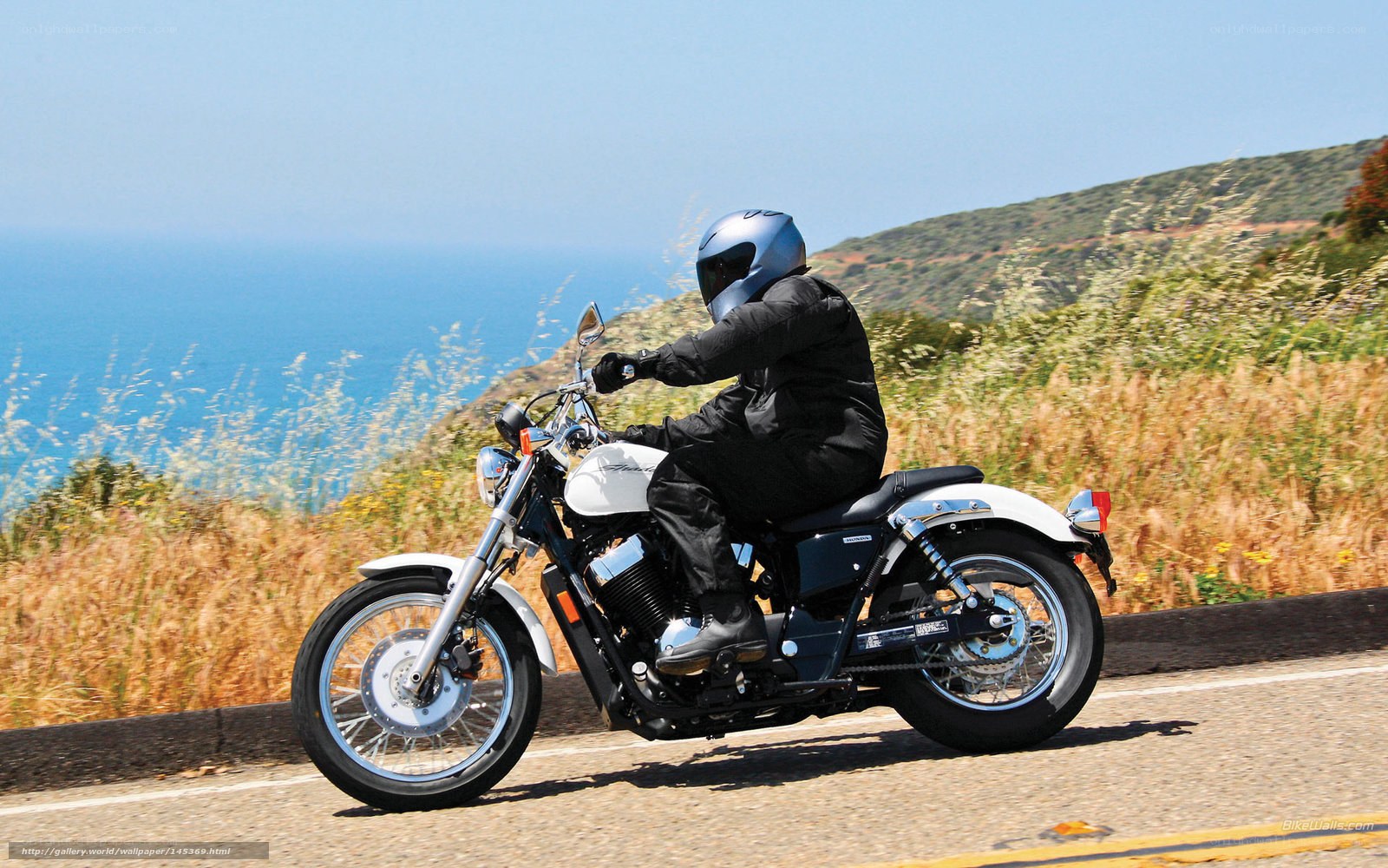 Motorcyclist on coastal road