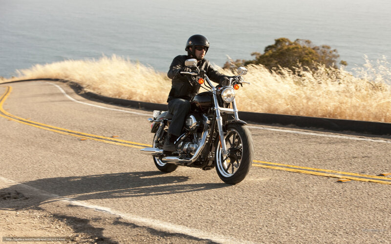 Motorcyclist on coastal road