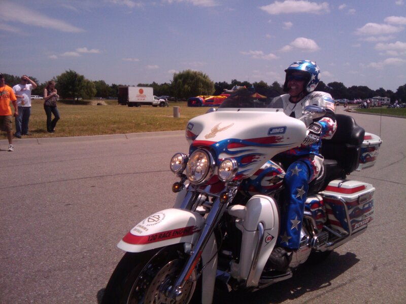 Motorcyclist on Custom Bike