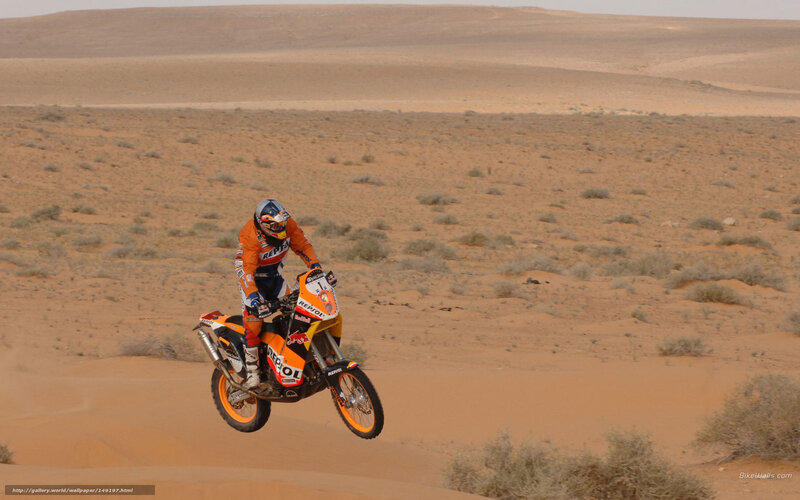 Motorcyclist on Desert Bike