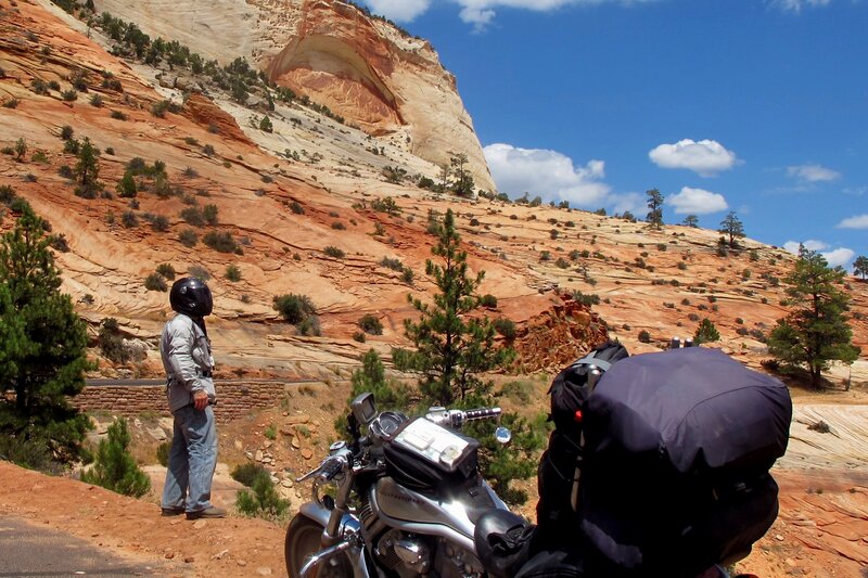 Motorcyclist on Desert Hill