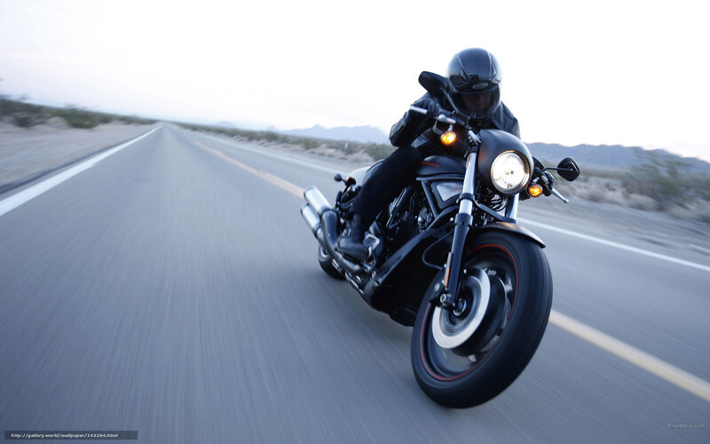 Motorcyclist on Desert Road — Black