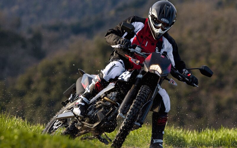 motorcyclist on dirt bike