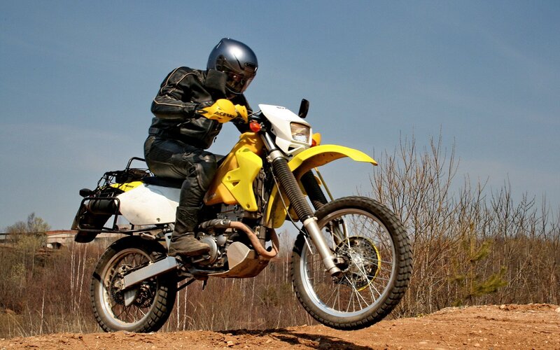 Motorcyclist on dirt bike