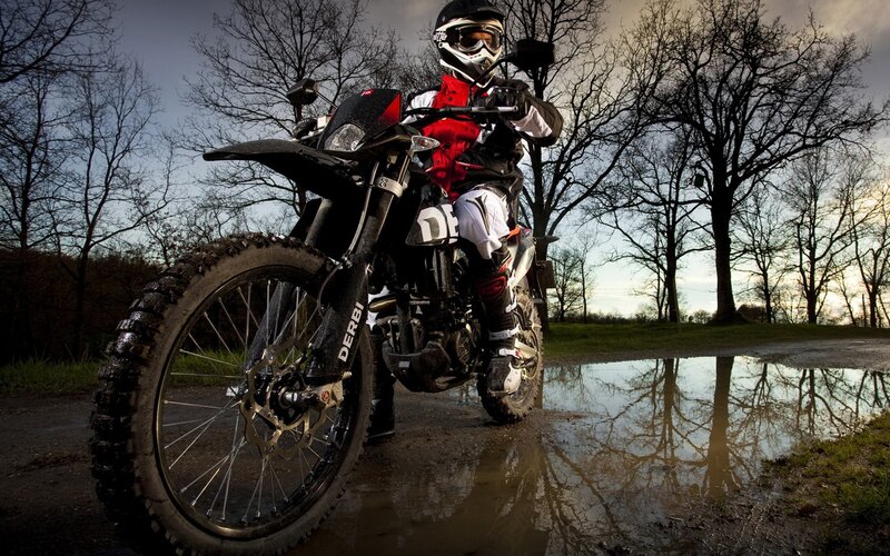 Motorcyclist on dirt bike