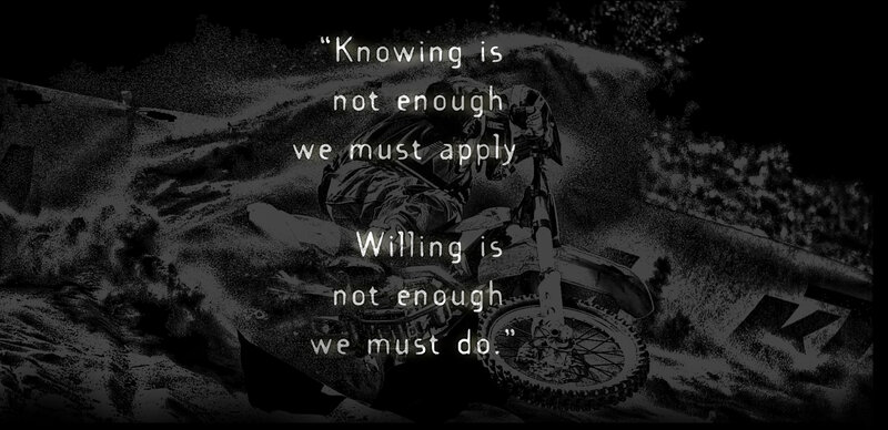 Motorcyclist on Dirt Bike — Black, Dramatic, Illustration