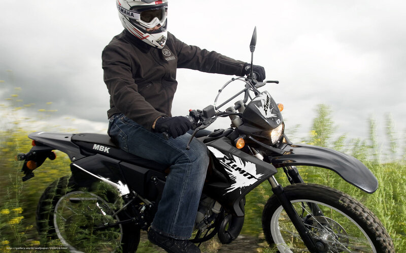 Motorcyclist on Dirt Bike — Black, Dynamic, Spring