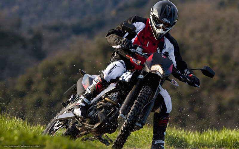 Motorcyclist on Dirt Bike — Black, Dynamic