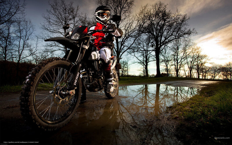 Motorcyclist on Dirt Bike — Black