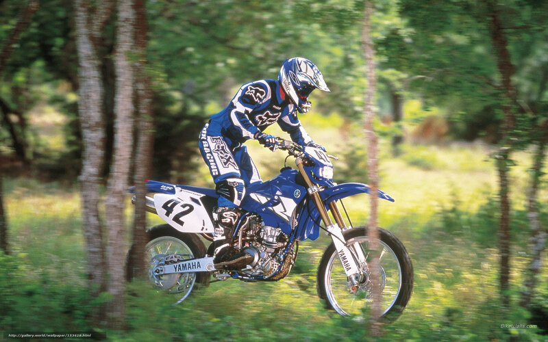 Motorcyclist on Dirt Bike — Blue, Active, Afternoon, Photograph