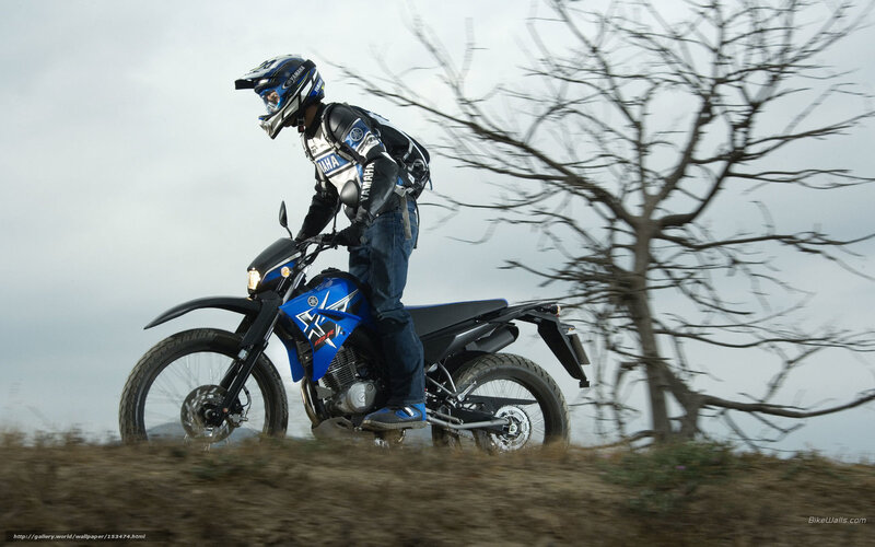 Motorcyclist on Dirt Bike — Blue, Dramatic, Photograph
